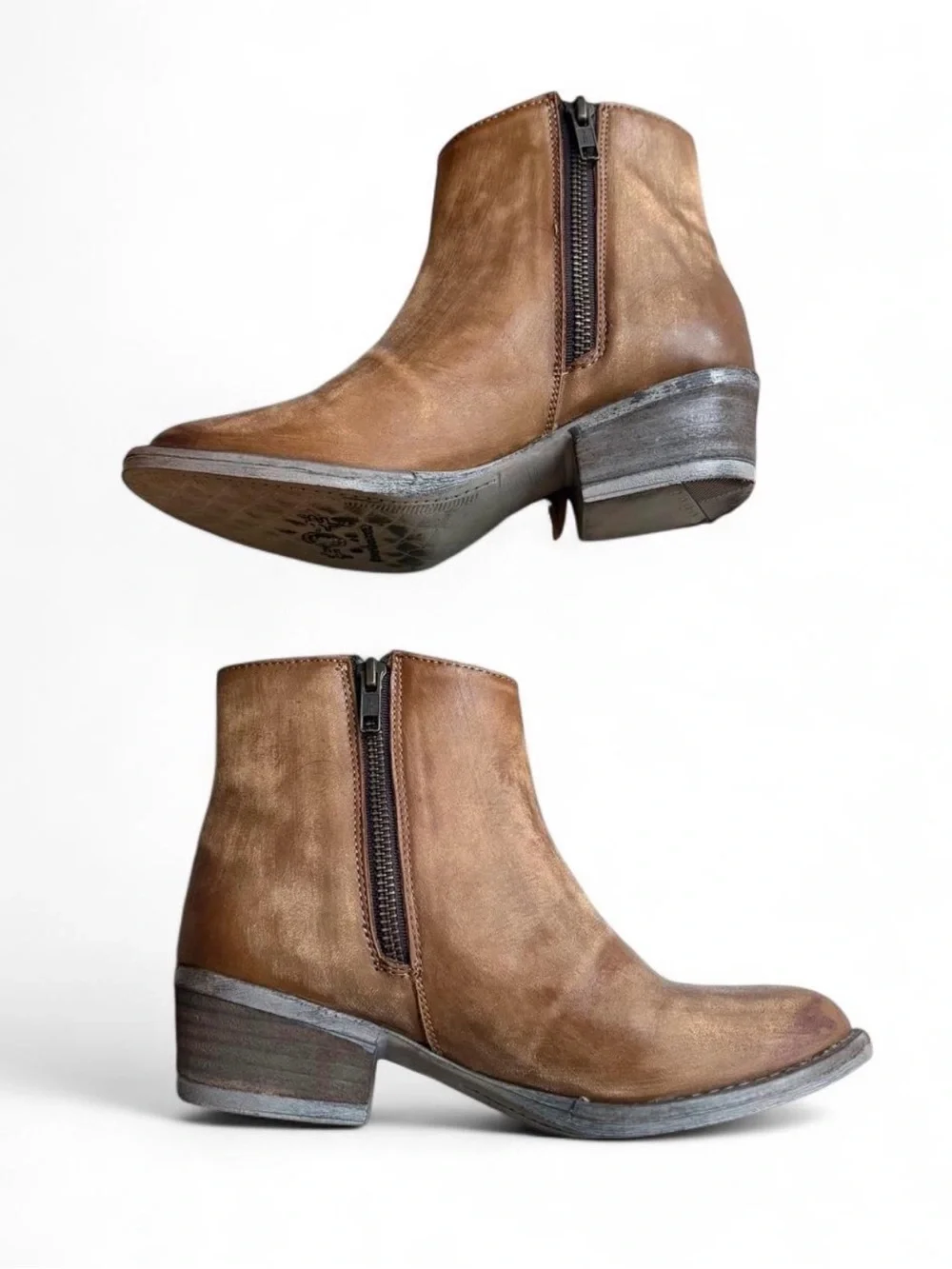 Circle G Handmade Fringe Ankle Bootie - Brown Women's Size 6